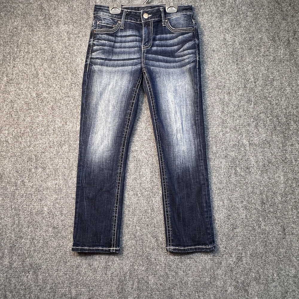 Daytrip Girls Tween Straight Leg Jeans Blue Distressed Y2K SZ 28 Waist